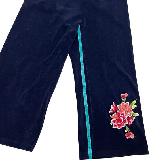 Boston Proper Embroidered Plush Terry Lounge Set | Floral Hoodie Pants Y2K NWOT - Picture 10 of 12